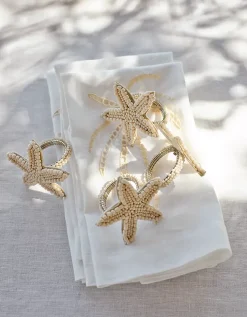 Glass Beaded Sea Star Napkin Rings – Set of 4