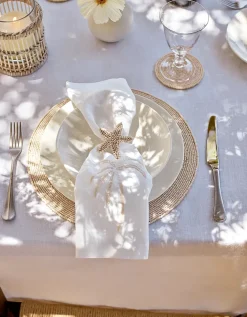 Glass Beaded Sea Star Napkin Rings – Set of 4