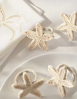 Glass Beaded Sea Star Napkin Rings – Set of 4