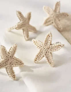Glass Beaded Sea Star Napkin Rings – Set of 4
