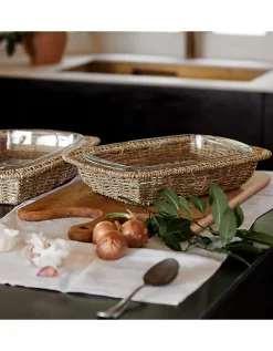 Glass & Seagrass Oven Dish – Medium