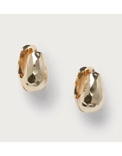 Gold Hammered Huggie Hoop Earrings