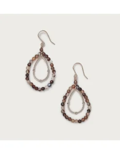 Gold Plated Beaded Double Teardrop Earrings