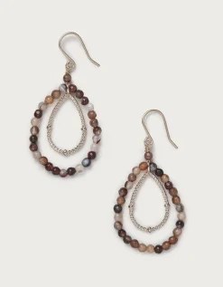 Gold Plated Beaded Double Teardrop Earrings