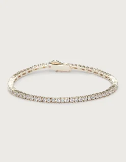 Gold-Plated Cubic Zirconia Tennis Bracelet
