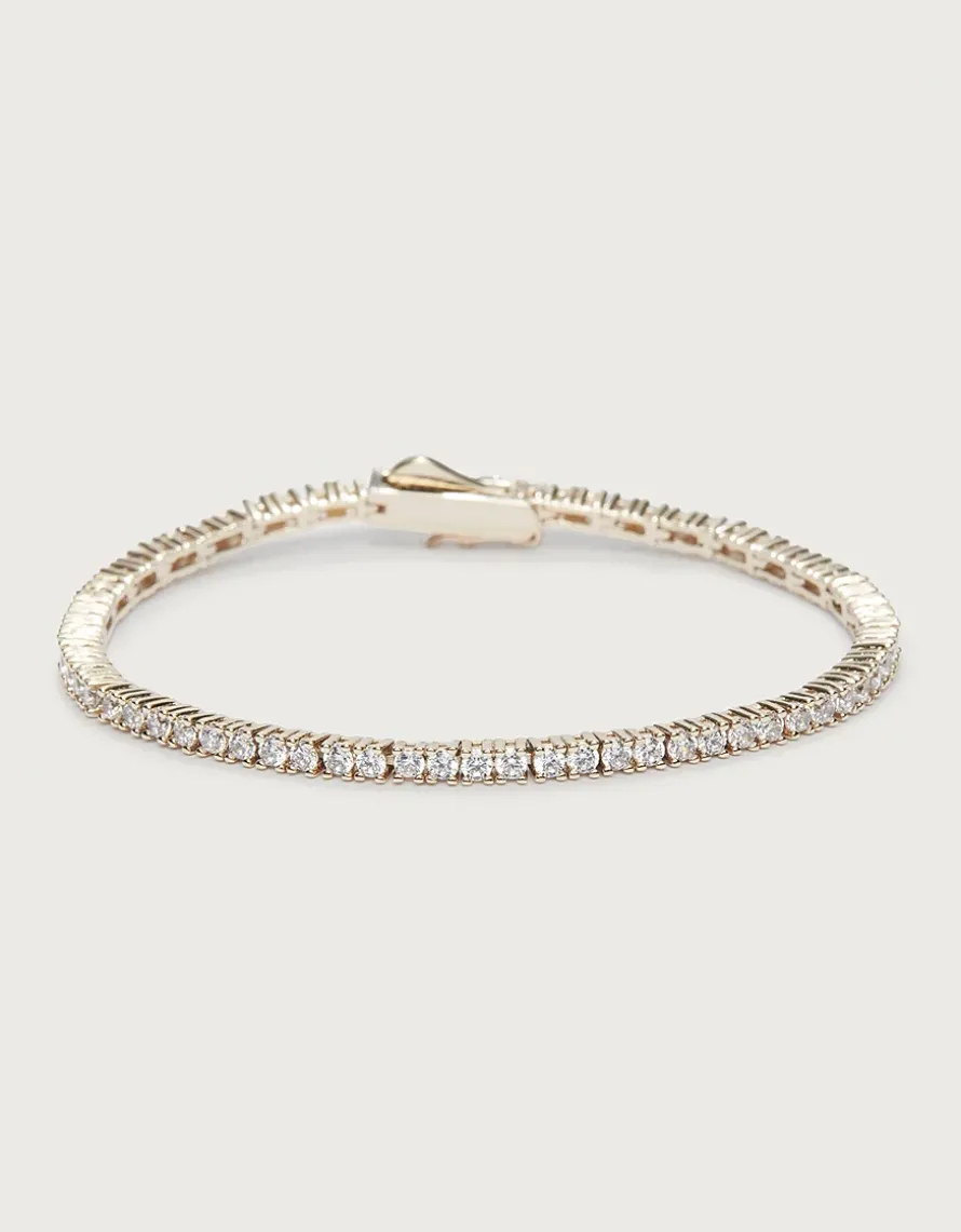 Gold-Plated Cubic Zirconia Tennis Bracelet