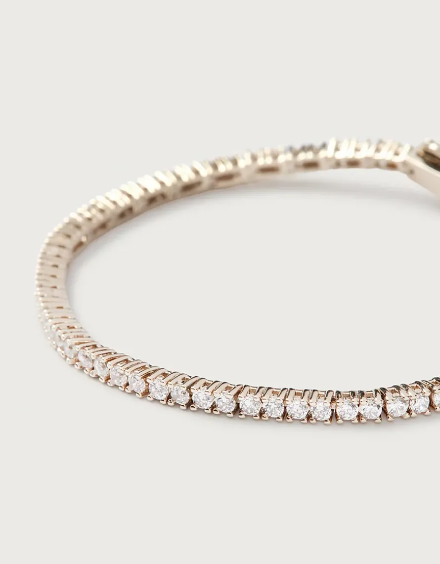 Gold-Plated Cubic Zirconia Tennis Bracelet