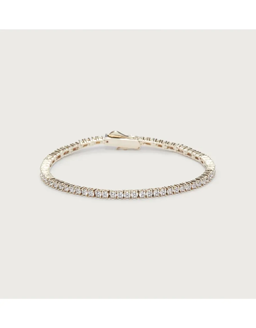 Gold-Plated Cubic Zirconia Tennis Bracelet