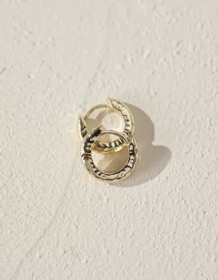 Gold Plated Hammered Mini Hoop Earrings