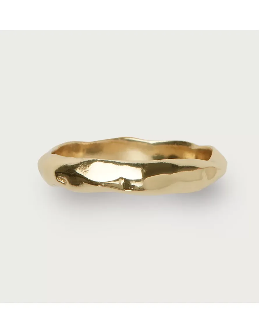 Gold Plated Hammered Ring