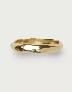 Gold Plated Hammered Ring