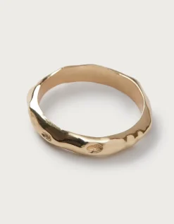 Gold Plated Hammered Ring