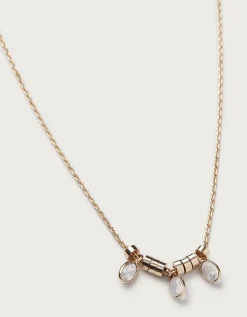 Gold Plated Moonstone Droplet Necklace