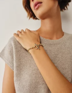 Gold Plated T-Bar Bracelet