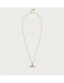 Gold Plated T-Bar Necklace