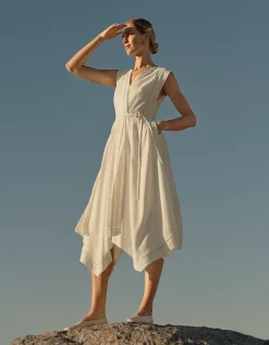 Handkerchief Hem Dress with Ladder Detail