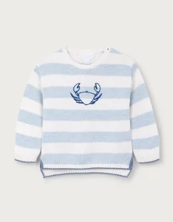 Happy Crab Striped Jumper — with Cashmere (0–4yrs)