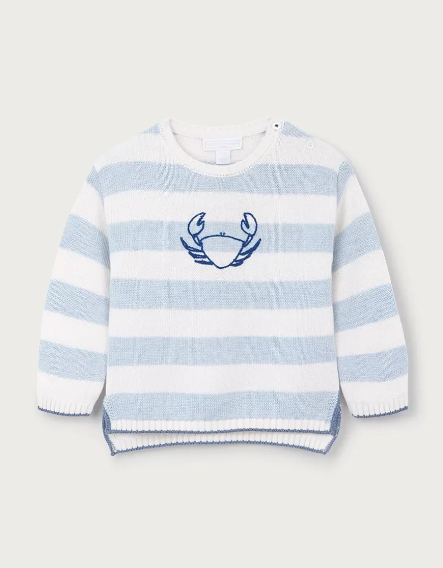 Happy Crab Striped Jumper — with Cashmere (0–4yrs)