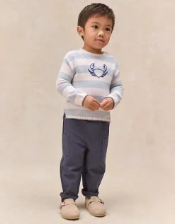 Happy Crab Striped Jumper — with Cashmere (0–4yrs)