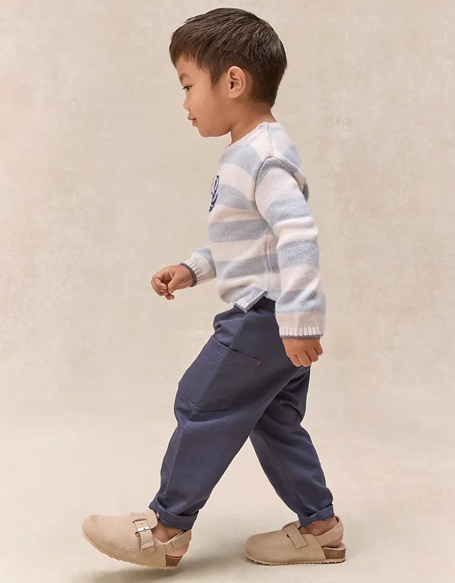 Happy Crab Striped Jumper — with Cashmere (0–4yrs)