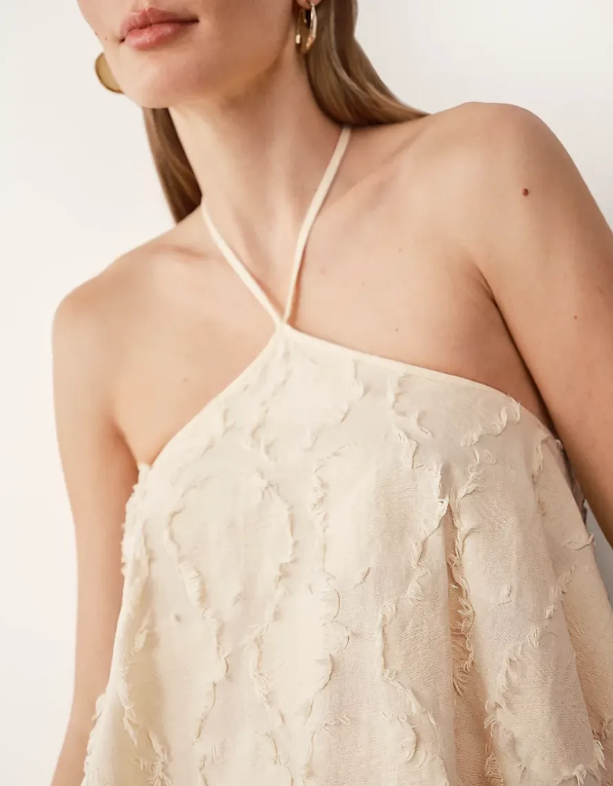 Jacquard Halter Neck Top