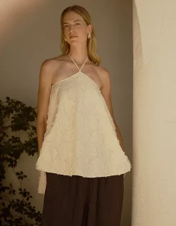 Jacquard Halter Neck Top