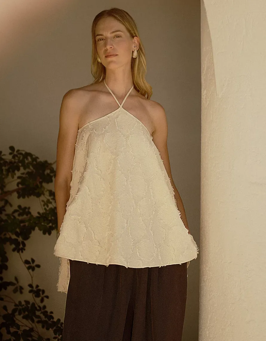 Jacquard Halter Neck Top