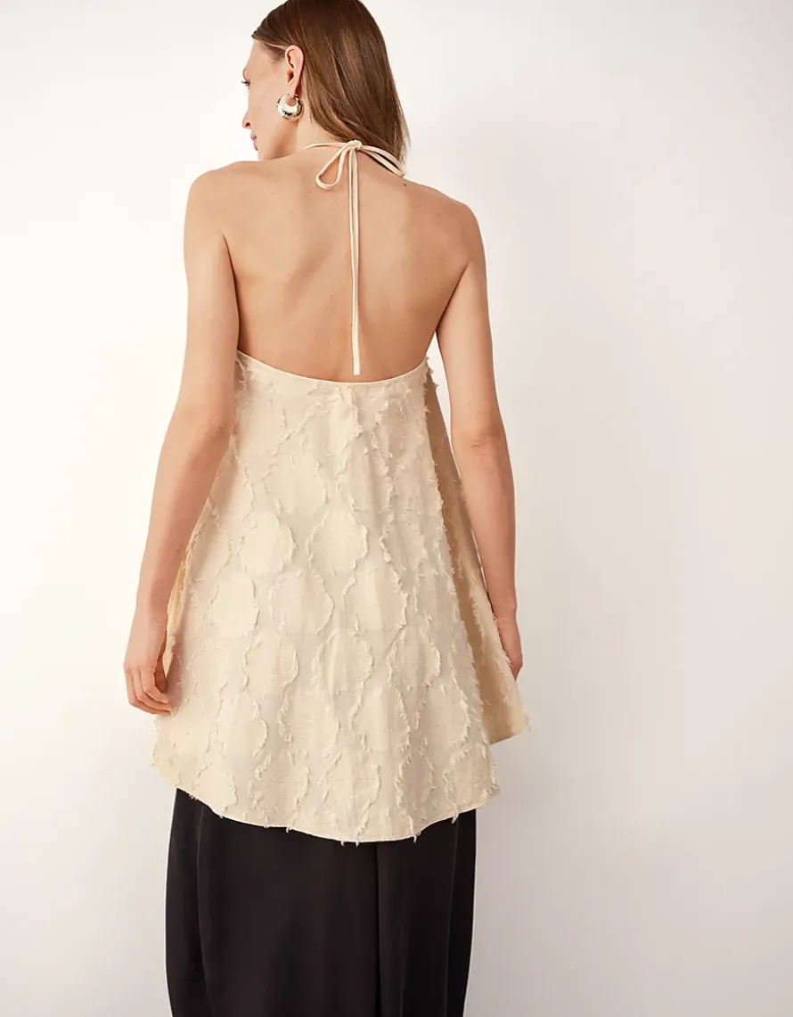 Jacquard Halter Neck Top