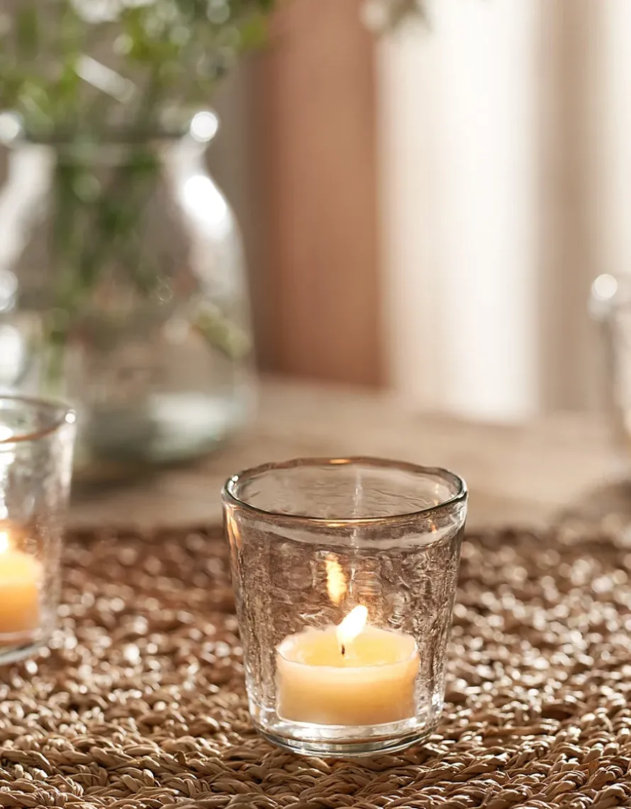 Jago Hammered Glass Tealight Holder – Small