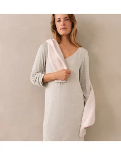 Jersey Appliqué Lace Long Sleeve Nightdress