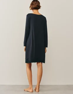 Jersey Appliqué Lace Long Sleeve Nightdress