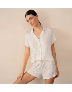 Jersey Heart Print Shortie Pyjama Set