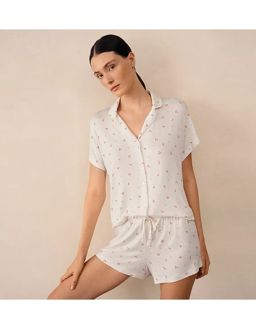 Jersey Heart Print Shortie Pyjama Set
