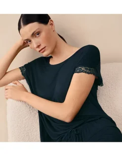 Jersey Lace Hem Pyjama Set