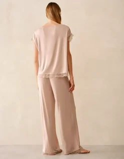 Jersey Lace Hem Pyjama Set