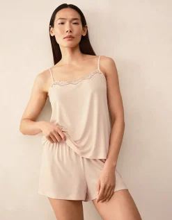Jersey Lace Trim Shortie Pyjama Set