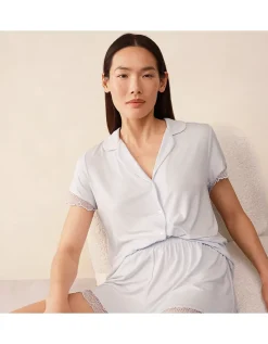 Jersey Lace Trim Shortie Pyjama Set