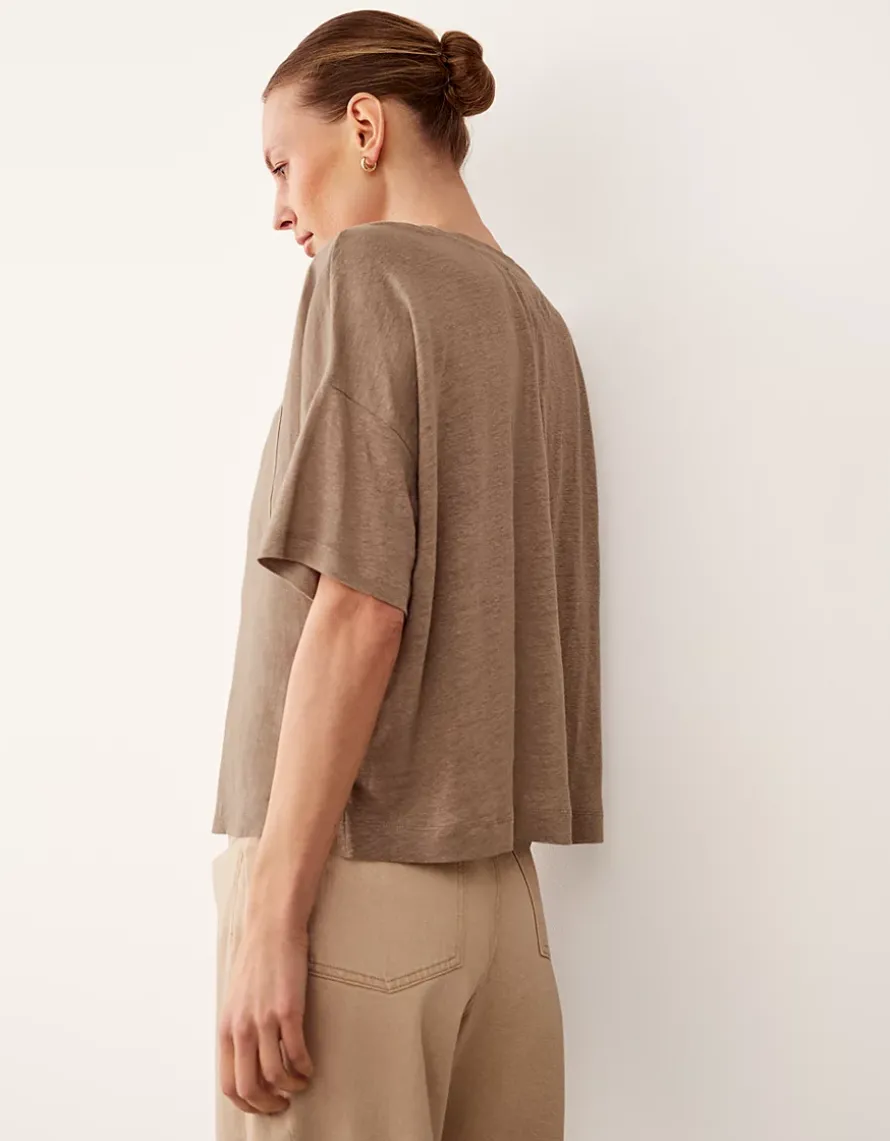 Jersey Linen Mixed Media Oversized T-Shirt