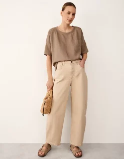 Jersey Linen Mixed Media Oversized T-Shirt