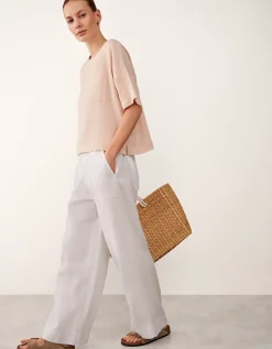 Jersey Linen Mixed Media Oversized T-Shirt