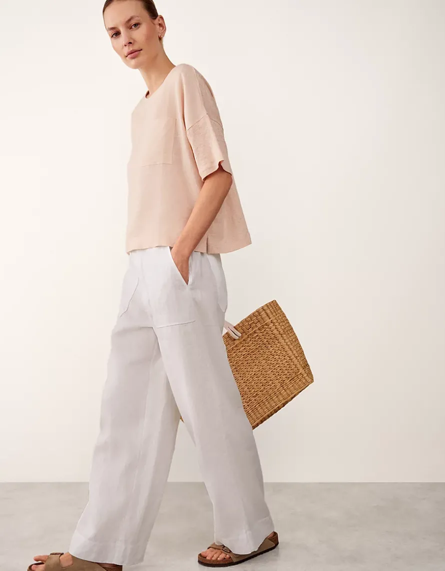 Jersey Linen Mixed Media Oversized T-Shirt