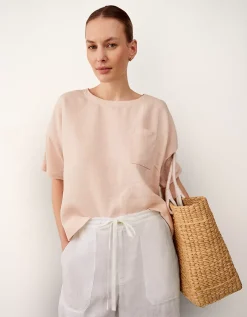 Jersey Linen Mixed Media Oversized T-Shirt