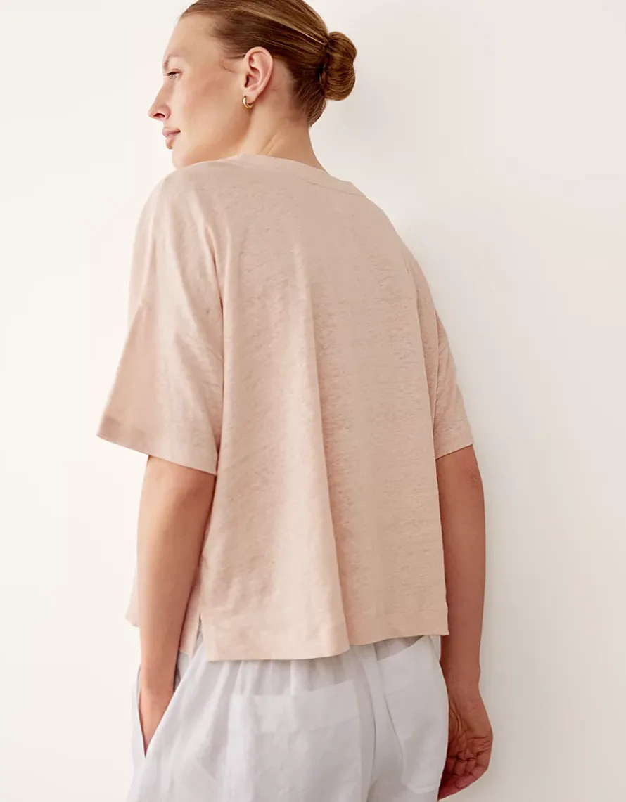 Jersey Linen Mixed Media Oversized T-Shirt