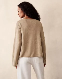 Jersey Linen Oversized Long Sleeve Tee