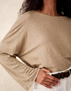 Jersey Linen Oversized Long Sleeve Tee
