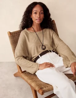 Jersey Linen Oversized Long Sleeve Tee