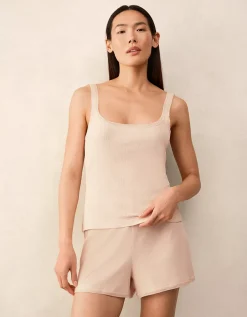 Jersey Ribbed Mesh Trim Shortie Pyjama Set