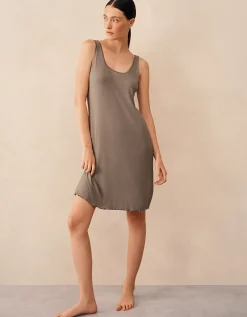 Jersey Ribbed Satin Trim Vest Nightie