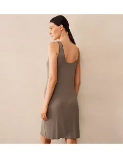 Jersey Ribbed Satin Trim Vest Nightie