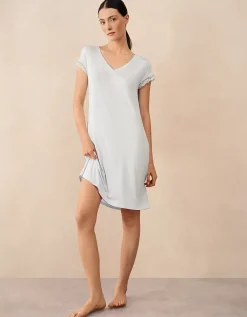 Jersey V-Neck Lace Trim Nightie